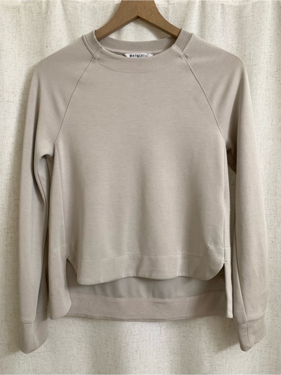 Athleta Sweaters - Athleta Seasoft Light Cream Taupe Raglan Crewneck Sweatshirt Peachfuzz XXS